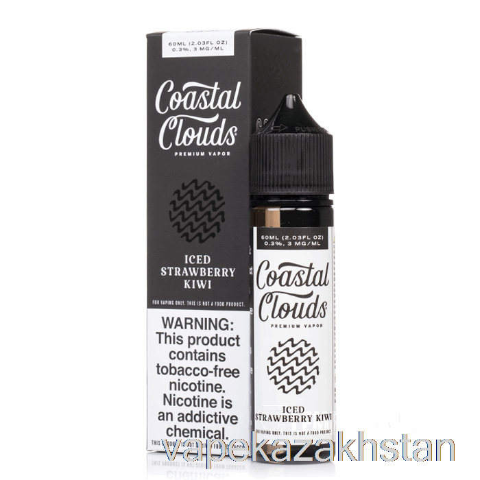 Vape Kazakhstan ICED Strawberry Kiwi - Coastal Clouds Co. - 60mL 3mg